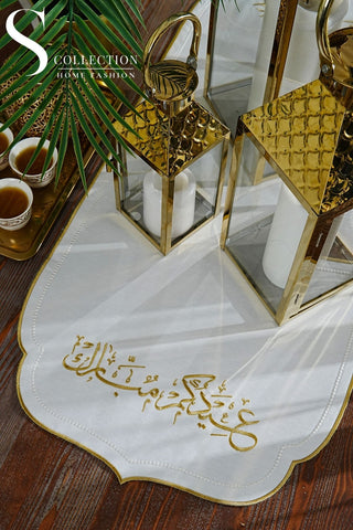 Eidekum Mubarak Design Grand Runner - Waterproof Fabric - Gold Embroidered