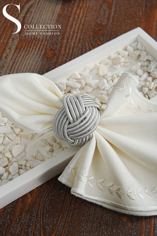 Exclusive Handmade Napkin Rings - Light Silver Colour