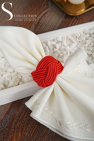 Exclusive Handmade Napkin Rings - Coral Red Colour
