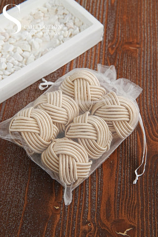 طقم حلقات مناديل سفرة - صناعة يدوية - اللون ستون