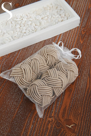 طقم حلقات مناديل سفرة - صناعة يدوية - اللون بيچ