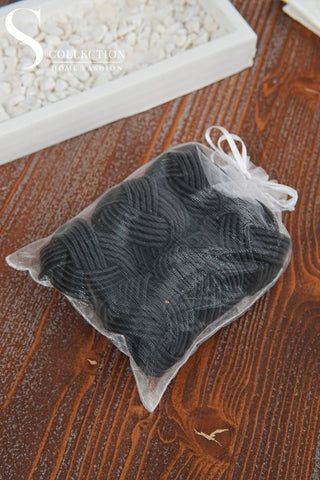 طقم حلقات مناديل سفرة - صناعة يدوية - اللون اسود