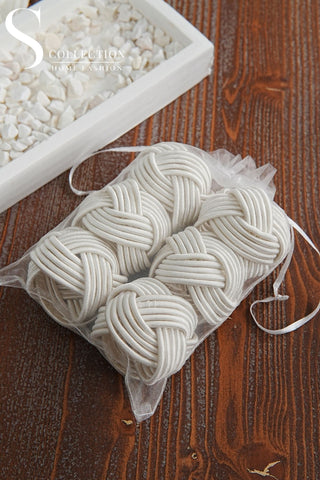 طقم حلقات مناديل سفرة - صناعة يدوية - اللون كريمى