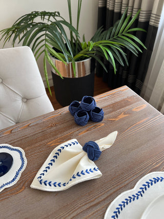 Exclusive Handmade Napkin Rings - Navy Blue Colour