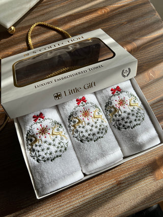 Cone Design Gift Towel Set - Colourful Embroidered