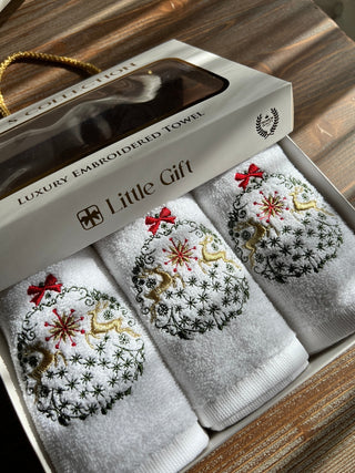 Cone Design Gift Towel Set - Colourful Embroidered