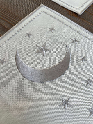 Ramadan Design Silver Glamorous Placemat Set - Waterproof Fabric - 6 Persons - 30 Pcs. Full Set