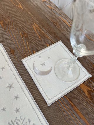 Ramadan Design Silver Glamorous Placemat Set - Waterproof Fabric - 6 Persons - 30 Pcs. Full Set