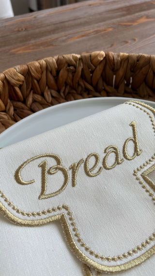 Cloud Veil Design Bread Basket Napkin - Waterproof Fabric - Shine Gold Embroidered