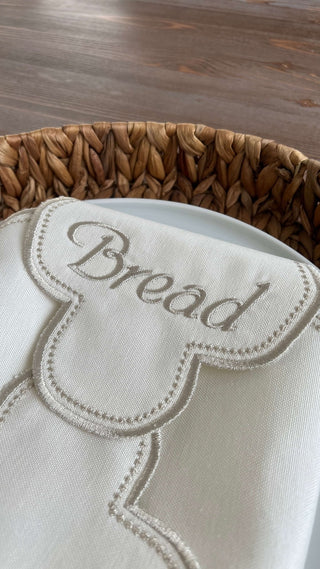 Cloud Veil Design Bread Basket Napkin - Waterproof Fabric - Shine Silver Embroidered