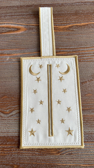 Luna Design Napkin Case - Waterproof Fabric - Gold Embroidered