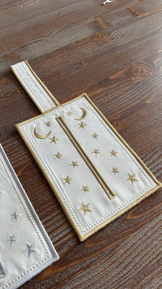 Luna Design Napkin Case - Waterproof Fabric - Gold Embroidered