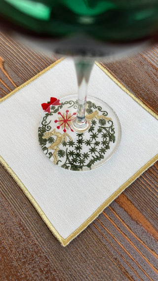 Christmas Design Cone Cocktail Napkin - 6 Persons - Waterproof Fabric