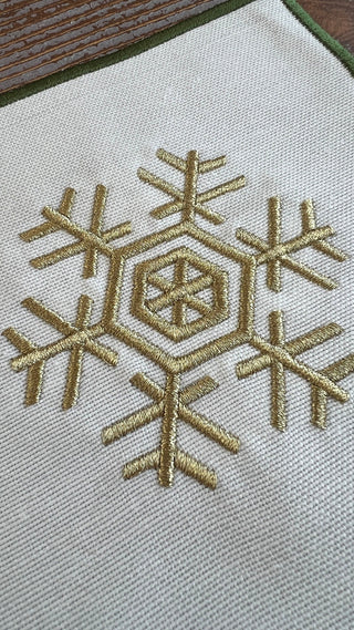 Christmas Design Snowflake Cocktail Napkin - 6 Persons - Waterproof Fabric